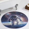 thumbnail image 4 of Astronauts in Space Washable Round Rug -Circle Area Rugs for Nursery Bedroom, Vintage Non Slip Non Shedding Low Pile Carpet for Living Room Coffee Table Entryway, 4 of 7