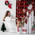 thumbnail image 5 of Christmas Snowman Bathroom Shower Curtain Pine Tree Leaf Deer Xmas Balls Red Black Plaid Waterproof Washable Shower Curtains for Bathtub Bath Decor with Grommets and Hook 66 X 72 Inch, 5 of 8
