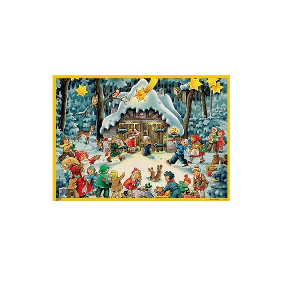 Korsch Advent - Santa with Children - 11.5"H x 8"W x .1"D