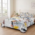 thumbnail image 2 of Twin Quilt Set 68''x86'', Botanical Flowers Lightweight Summer Bedspread Coverlet Set with 2 Pillow Shams, Farmhouse Pastoral Floral Plants Breathable All Season Quilt Bedding for Dorm/Bedroom, 2 of 9