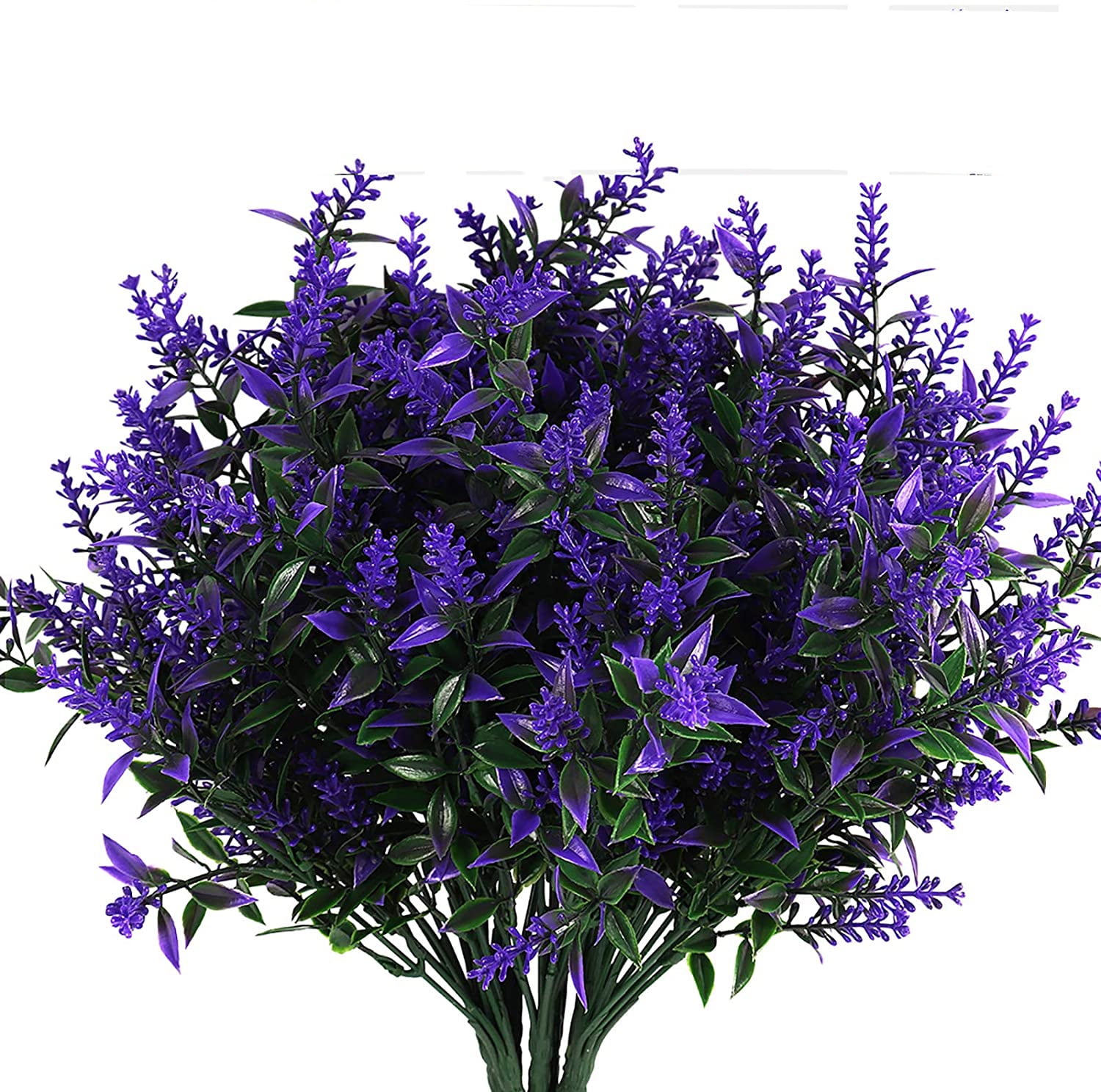 4 Bundles Artificial Lavender Flowers Outdoor Fake Plants Faux Plastic UV 37cm 