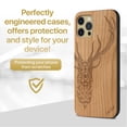 thumbnail image 2 of Case Yard Wooden Case Outside Soft TPU Silicone, Slim Fit Shockproof Wood Protective Phone Cover for Girls Boys Men and Women, Supports Wireless Charging Deer Design case for iPhone-11-Pro-Max, 2 of 7