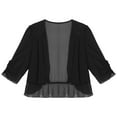 thumbnail image 2 of TiaoBug Women's Ruffle Short Sleeve Bolero Cardigan Summer Sheer Chiffon Shrug Elegant Top, 2 of 7