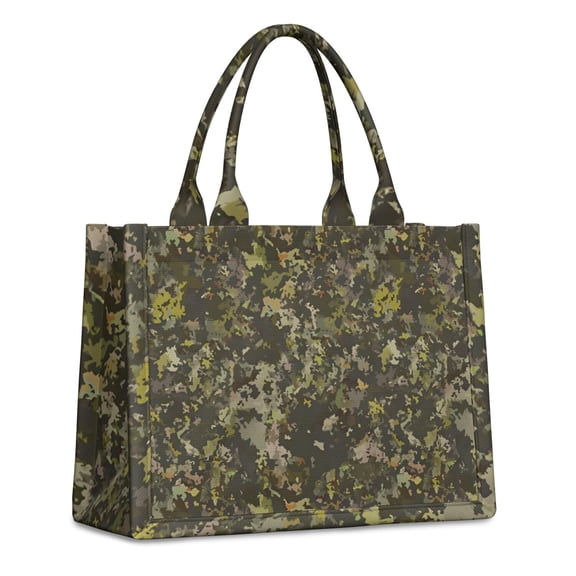 Large Capacity Tote Bag,Olive Green Camo Mottled Pattern Handbag Fashion Luxury Tote Bag,15.7"x13"x 5.1" Inches,Laptop Compatible