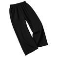 thumbnail image 6 of Wide Leg Sweatpants for Women Ndbuld Women Casual And Winter Solid Color Elastic Waist Sports Straight Leg Pants And Sweatpants Black S, 6 of 7