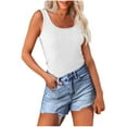thumbnail image 1 of Chbgutlmr Débardeurs pour Femmes Col Rond Sans Manches Ajusté Couleur Unie pour Sortir Mode Été, 1 of 7
