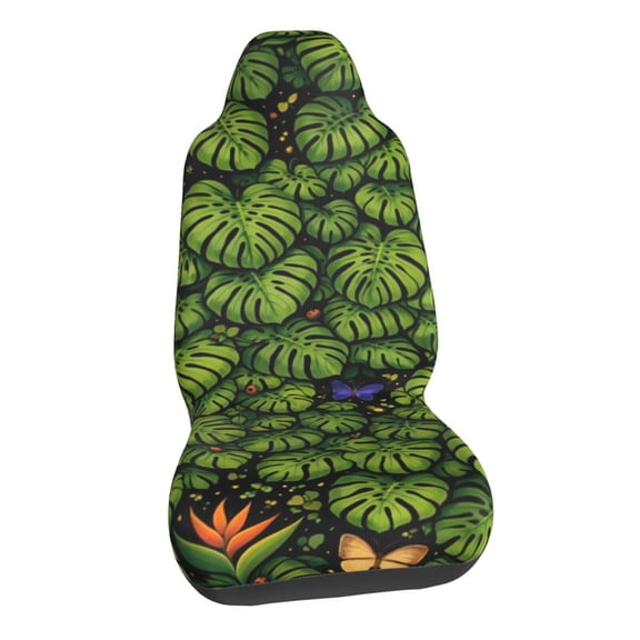 Tropical Monstera Leaf Car Seat Covers Stretch Car Seat Protectors Universal Fit