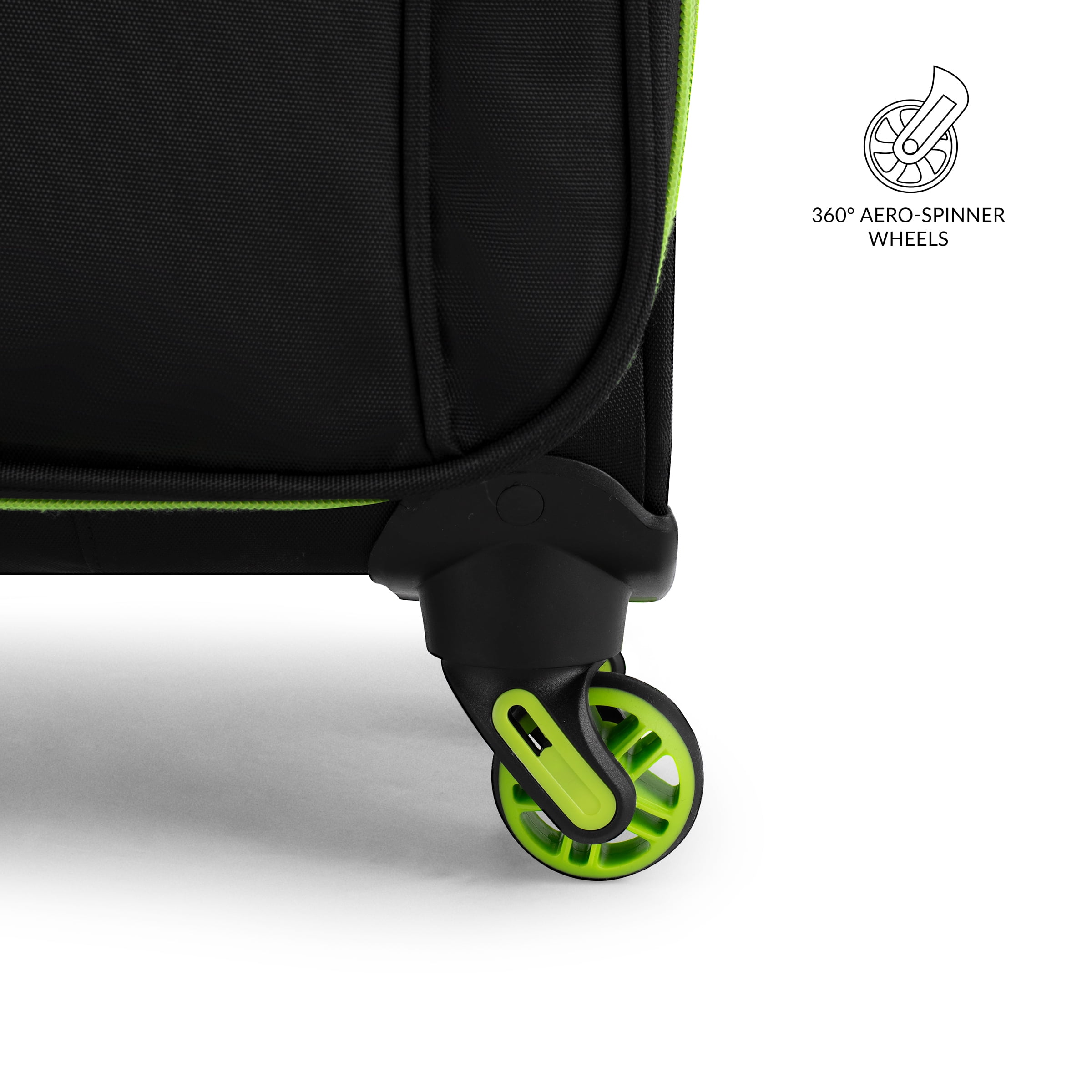 iFLY Softside Accent 24" Checked Luggage, Black/Lime Green