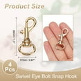 thumbnail image 2 of Uxcell Swivel Eye Bolt Snap Hook 4PCS Single Ended Bolt Snap Clips, Light Gold, 2 of 7