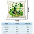 thumbnail image 5 of St Patricks Day Shamrock Clover Hat Pillow Covers 16x16 Inch Set of 2 St Patricks Day Decorations Throw Pillow Cover Lucky Charm Gold Coin Spring Farmhouse Cushion Case for Home Sofa Couch, 5 of 5