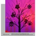 thumbnail image 3 of Halloween Tree Black Spooky Tree with 24LED Orange Purple Lights and Ornaments USB/Battery Powered Bonsai Tree, 3 of 8
