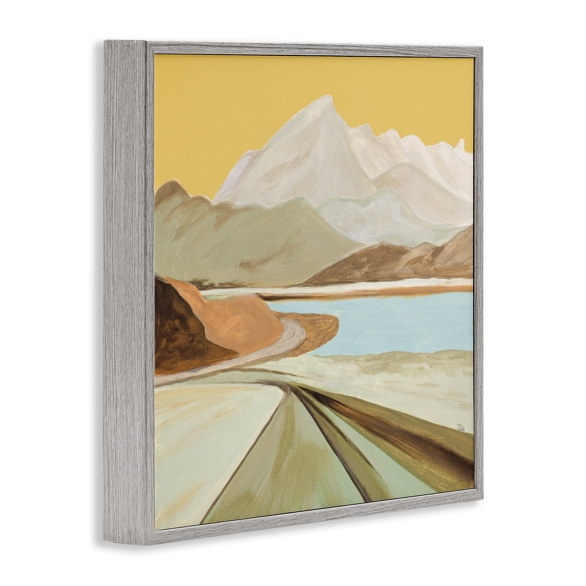 Stupell Industries Retorno Mountain Sunrise Gray Framed Giclee Art, design by Patricia Pinto