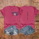 thumbnail image 3 of Camisetas de Manga Corta para las Mujeres Carta Impresa Doble Cara Suelta Tee, Casual Vintage Verano Top Mujeres, 3 of 3