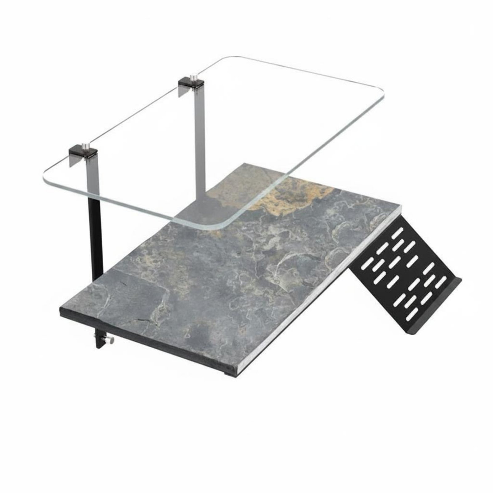 Serenable Turtle Basking Platform Dock Rock Easy Hook on Installation for Quick Setup Compatible with Aquariums and Semi Aquatic Reptile Enclosures