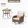 thumbnail image 3 of Bellefurn Patio Swivel Chairs Set of 2 with Table,Outdoor Swivel Glider Chairs All Weather PE Wicker Outdoor Rocking Chairs Patio Furniture Set for Outdoor,Balcony,Front Porch, 3 of 10