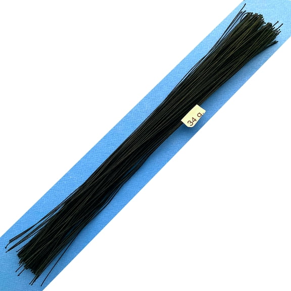 34 Gauge Black Cotton Covered Floral Wire - 130 feet per bundle (39.6m) in 12 inch (30.5cm) lengths