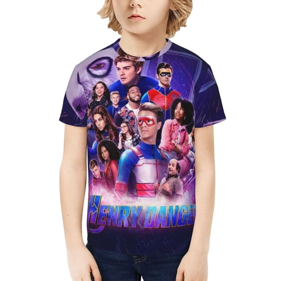 Henry Danger Boys Girls Teens T Shirt Graphic Print Casual Short Sleeve Funny Top Tees Shirt for Youth Kids