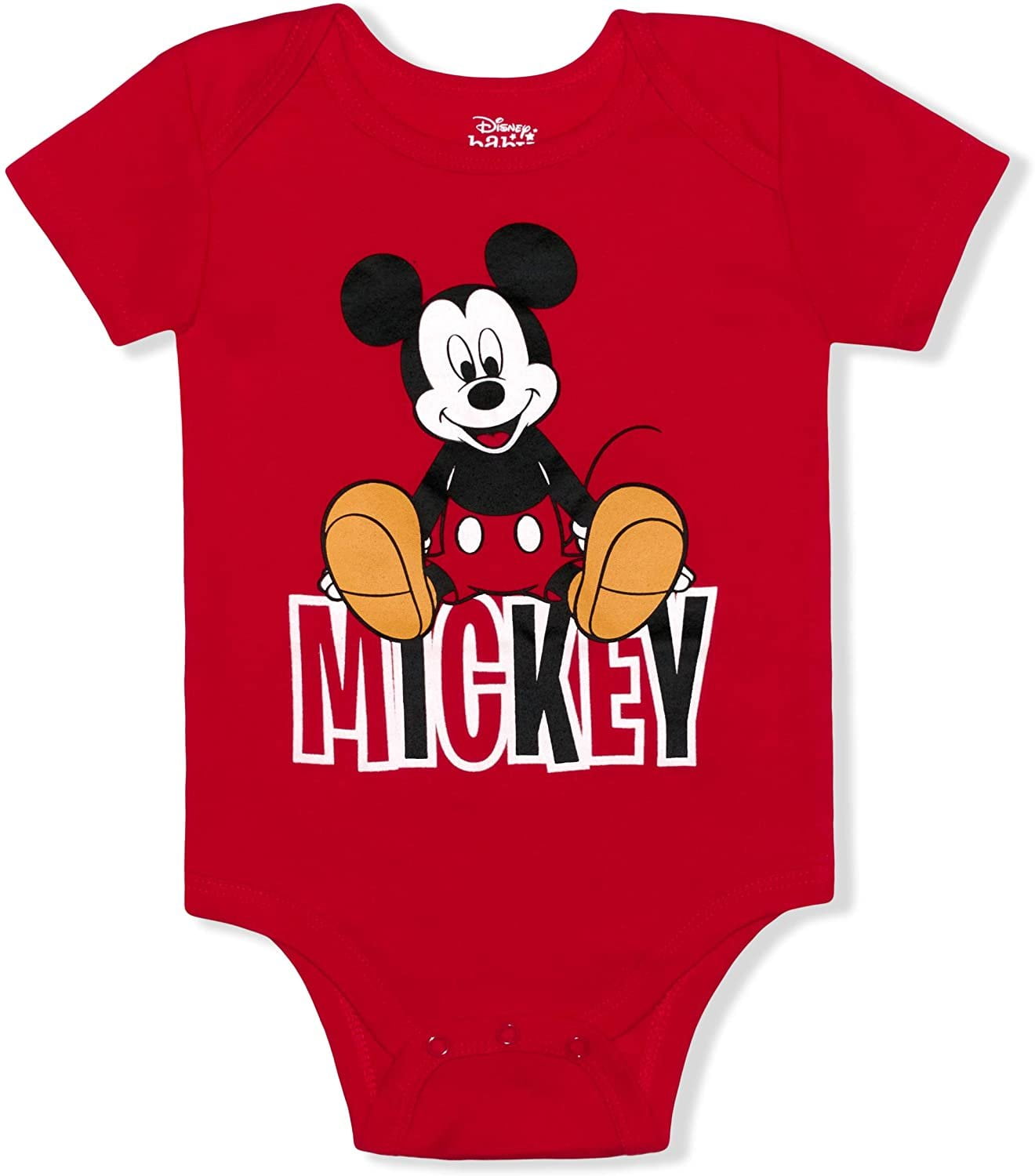Disney Boy's 5-Pack Mickey Mouse Short Sleeve Bodysuit Creeper