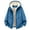 Blue, variant on Women's Hooded Softshell Jacket Lightweight Zip Up Long Sleeve Fleece Lined Coat Loose Casual Solid Color Fall Winter Drawstring Hoodies S