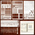 thumbnail image 3 of Sylvtty 4Pcs Metal Planner Stencil Set Rustproof Engraving Stencils for Journaling Scrapbooks Rulers Numbers Letters Decorative Shapes Templates for Beginners, 3 of 7