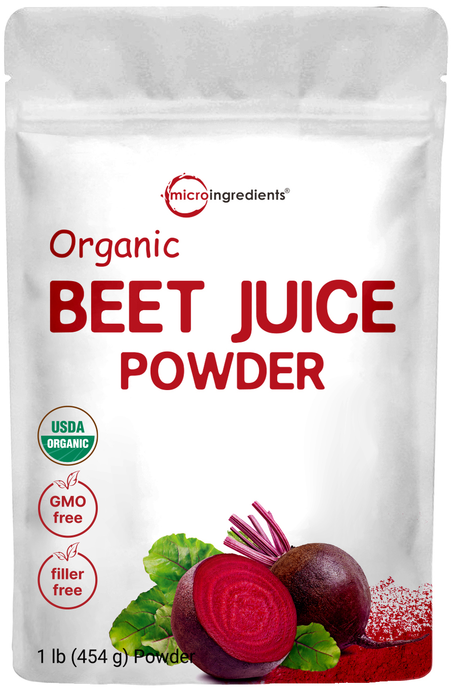 Certified Organic Beet Root Juice Powder, 1 Pound, Cold Pressed
