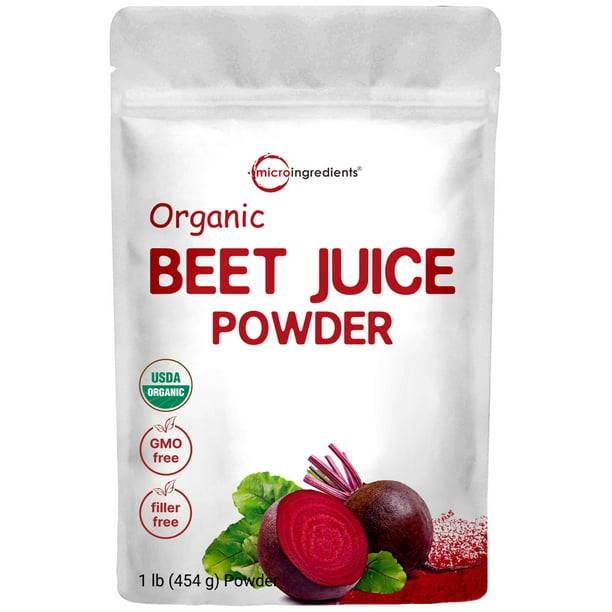 Certified Organic Beet Root Juice Powder, 1 Pound, Cold Pressed