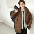thumbnail image 5 of MKOSPLRT Boys Girls Long Lightweight Hooded Puffer Jacket Full Zip Solid Thicken Quilted Winter Coats Long Down Jacket Outwear 7-15Y, 5 of 10