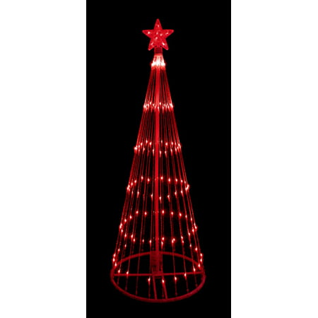 9' Red LED Light Show Cone Christmas Tree Lighted Yard Art Decoration - Walmart.com