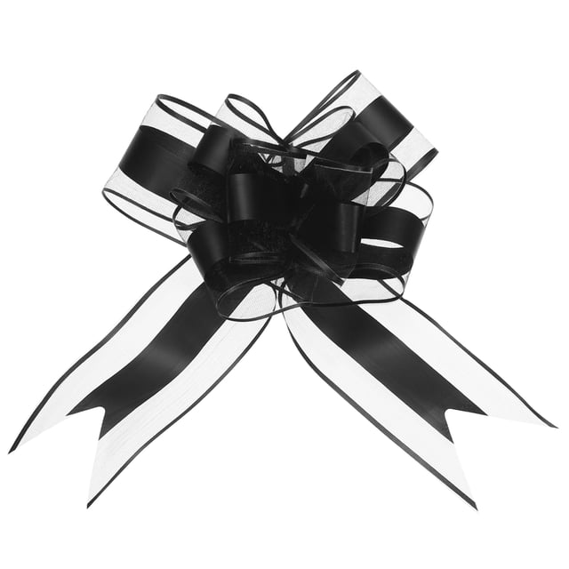 Unique Bargains 10pcs 11 Inch Extra Large Pull Bow Gift Wrapping Big Organza Bows Ribbon Black for Wedding Baskets Presents