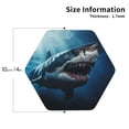 thumbnail image 2 of Leather Coasters with Heat-resistant for Drinks, 3D Realistic Shark -标题2 Hexagon, 2 of 5