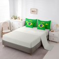 thumbnail image 3 of Manfei Brazil Flag 7-Piece King Bedding,World Travel Culture King Bed in a Bag,Green Yellow Blue,Light Gray Reversible, 3 of 7
