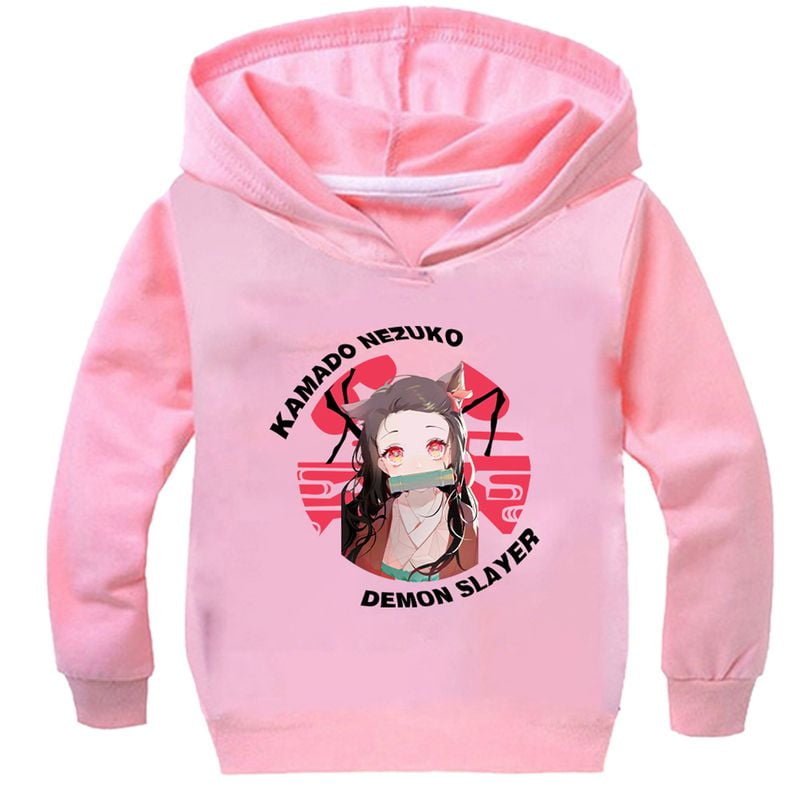 Taicanon Kids Demon Slayer Kamado Nezuko Girls Cute Sweatshirt Hoodie Anime Fans Boys Girls Gift Pink 1 Walmart Com