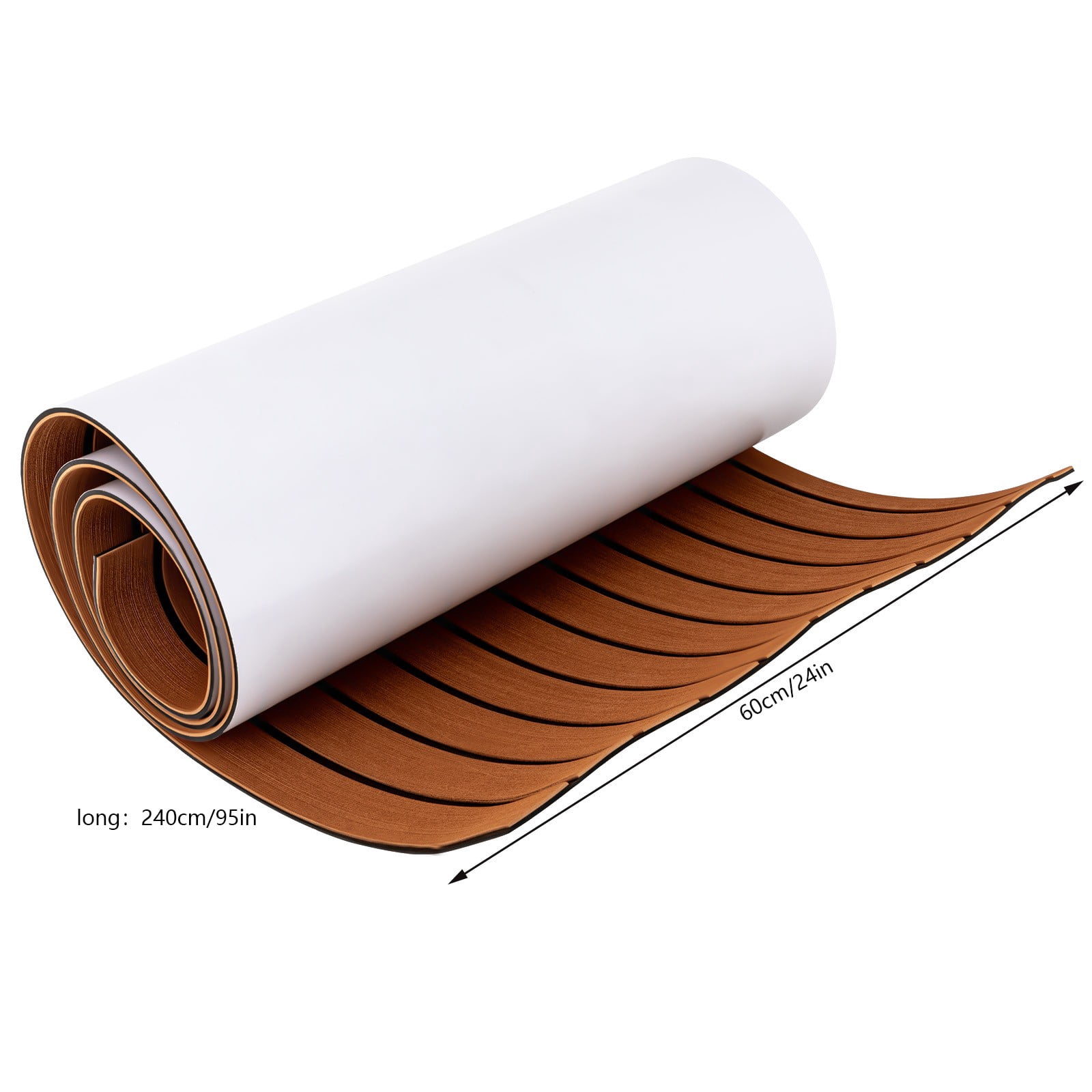ToppiJoy 6mm Thickness EVA Boat Flooring Foam Decking Sheet Marine Floor Boat Mat Boat Carpet Sheet for Motorboat RV Yacht Kayak Surfboard Swimming Pool(Brown with Black Seam)