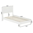 thumbnail image 4 of White Wood Platform Bed Twin XL - Low Profile Headboard, 4 of 6
