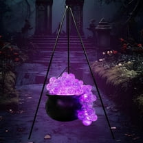 BZPIZ Halloween Decor Large Witches Cauldron on Tripod with Lights Halloween Decorations Porch Yard
