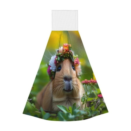 

Coaee Flower Crown Guinea Pig for Fast Absorbent Hanging Towels with Velcro for Kitchen Bathroom Laundryroom