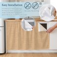 thumbnail image 4 of Brown Color Sink Skirt for Bathroom, Self-Adhesive Under Sink Curtain, Abstract Woven Texture Vintage Minimalist Hide Pipes & Storage Fabric Cabinet Skirt Cover for Kitchen Laundry 32"x55", 4 of 8