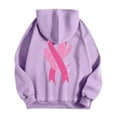 thumbnail image 4 of 2024 Trendy Women's Autumn And Winter Cancer Day Ribbon Feather Print Zipper Long Sleeve Pocket Drawstring Casual Sports Hooded Sweatshirt Zip Jacket Full Zip Hoodies for Women Hooded Sweatshirts for, 4 of 4