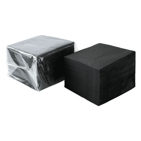 Karat [4000 ct - 4.75 x 4.75] Black Cocktail Napkins - 2-ply Beverage Napkins - 9.5 x 9.5 Unfolded