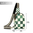 thumbnail image 2 of FORMRS Womens Crossbody Sling Bag Travel Daypack Shoulder Chest Backpack, Green and White Plaid Pattern, 2 of 7