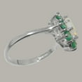 thumbnail image 3 of LBG British Made 10k White Gold Natural Opal & Emerald Womens Promise Ring - 33 size options - Size 9.5, 3 of 7