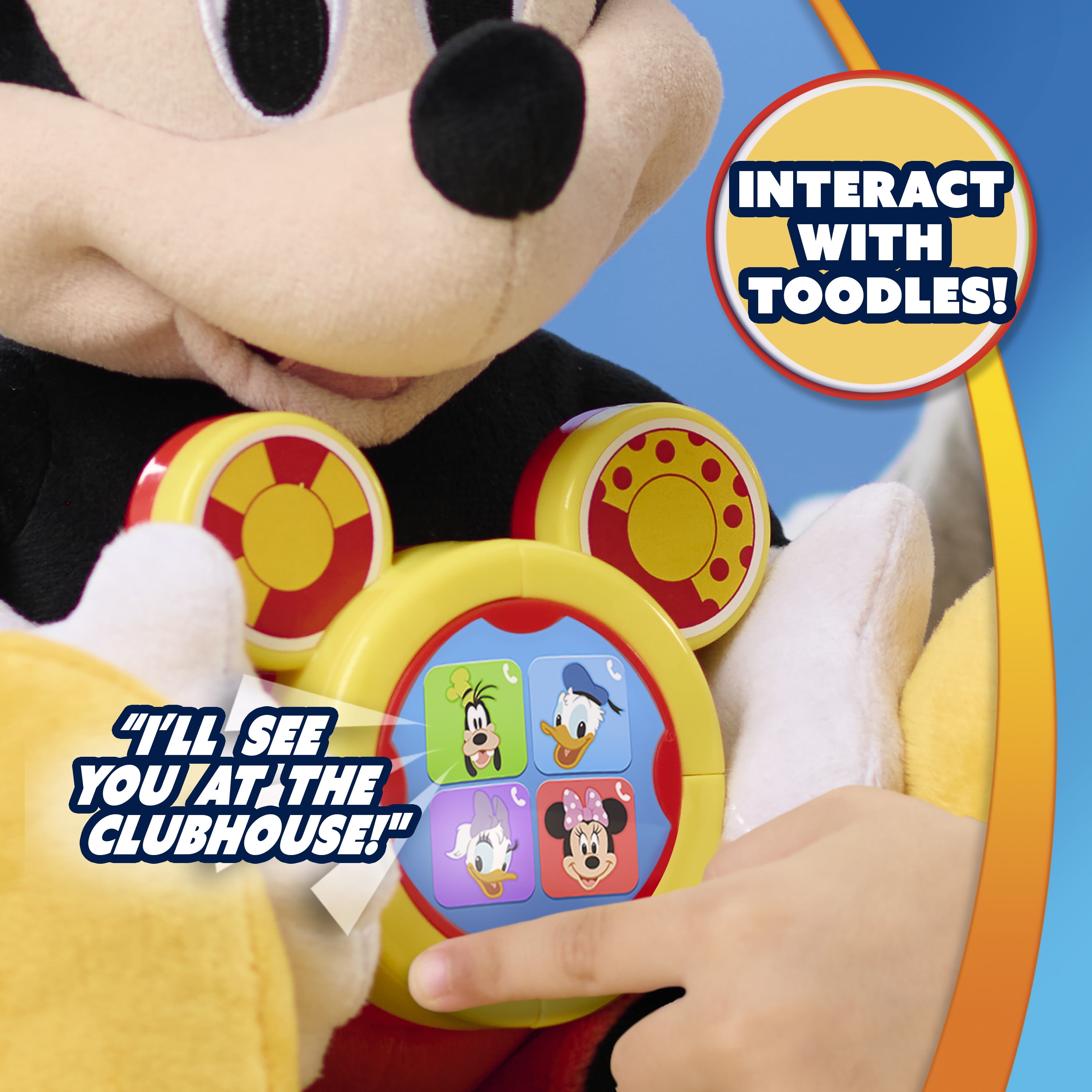 Disney Jr. Oh, Toodles! 11.5-inch Mickey Mouse Plush Interactive Toy with Sounds & Phrases