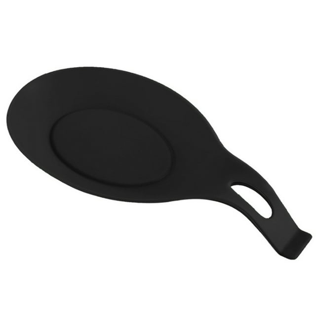 Wosthever TPE fácil de limpiar estante para cuchara de silicona soporte resistente al calor soporte para cuchara de silicona Premium Cocina y Comedor Negro