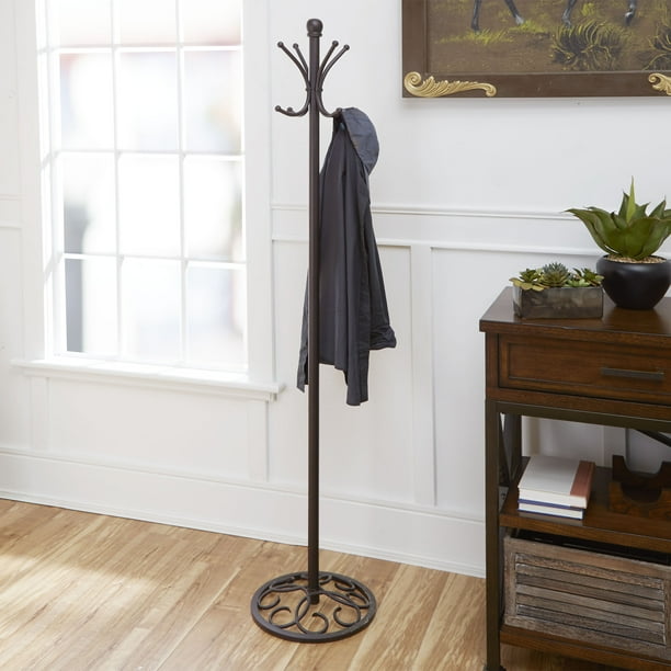 8Hook Metal Coat And Hat Rack, OilRubbed Bronze Finish
