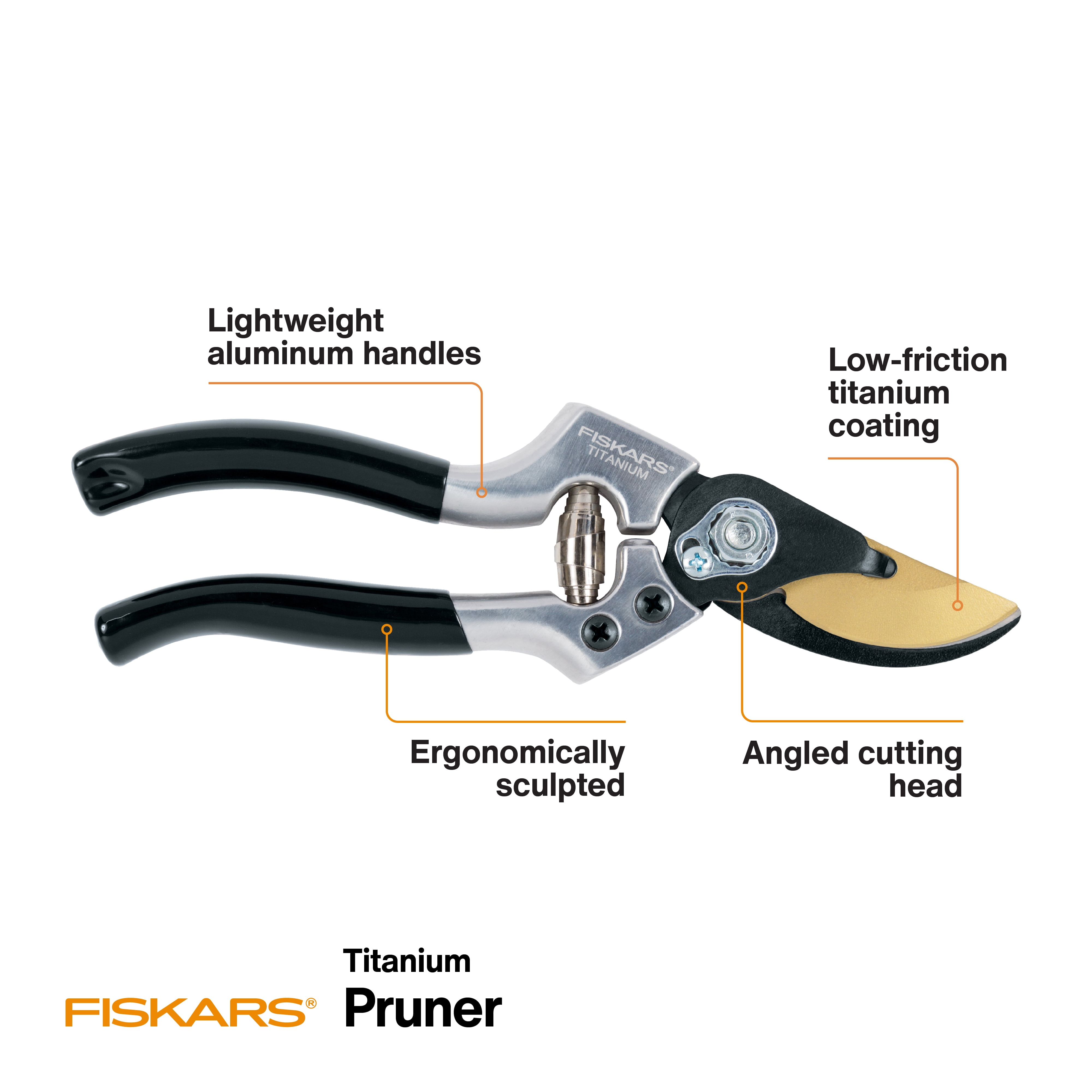 Fiskars 1 in. Titanium Coated Steel Blade Bypass Hand Pruner