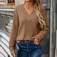 thumbnail image 6 of Women's Fashion Oversized T Shirts,Women's Solid Color Long Sleeved Round Neck Pullover Top Coffee Xxl, 6 of 7