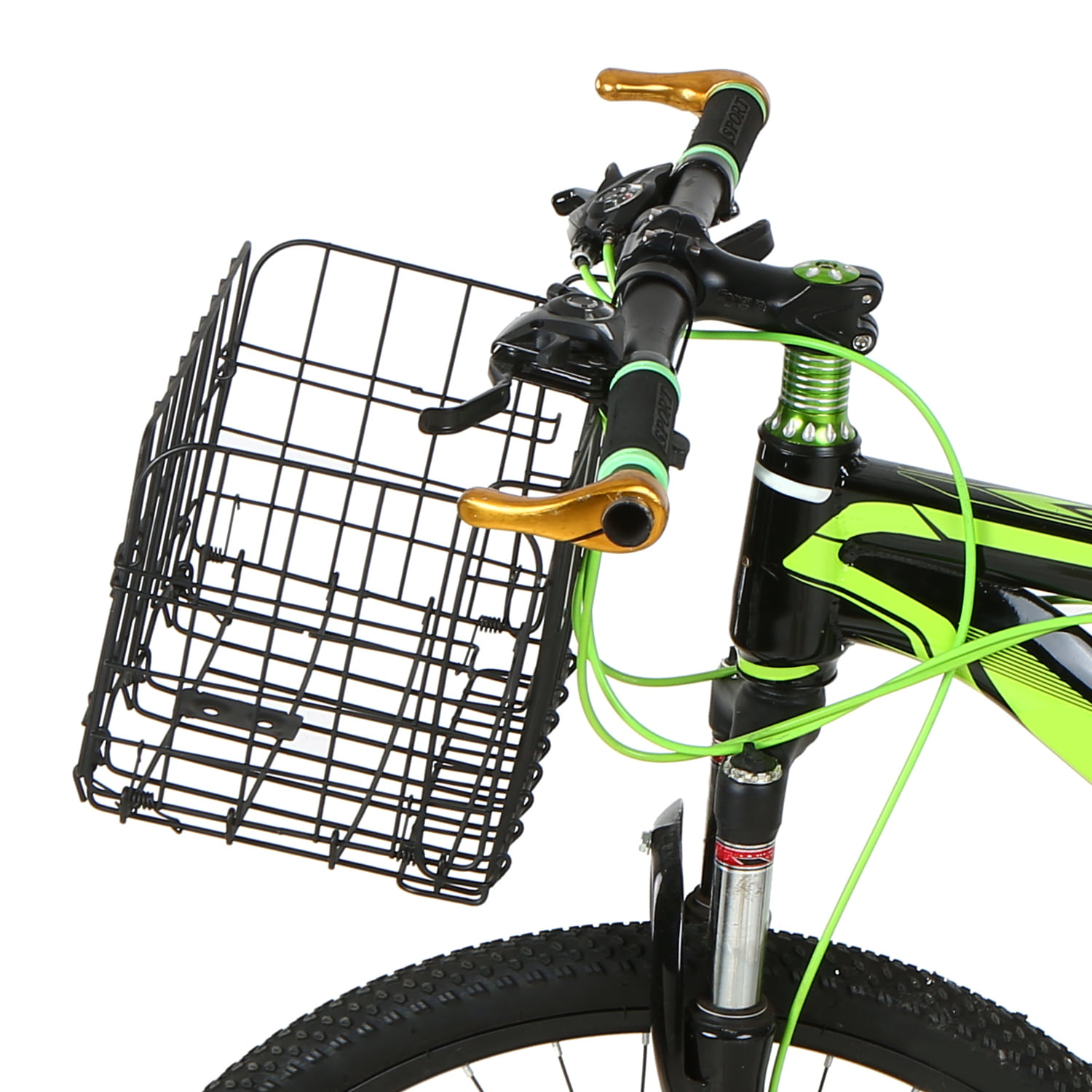 Folding Metal Wire Basket Bicycle Bike Storage Carrier Holder Hanging Front Rear 