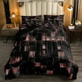 thumbnail image 1 of Black and Light Pink Comforter Set Modern Geometric Bedding Comforter Sets Gradient Neon Cubes Queen Quilt Set Girls,Abstract Square Grid Duvet Insert Geometry Lattice Wall Brick Decor, 1 of 5