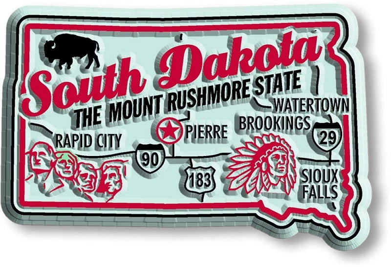 USA South Dakota State Flag Fridge Magnet 