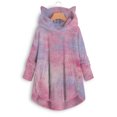 thumbnail image 2 of LYXSSBYX Womens Jackets and Coats Plus Size Clearance Women Casual Fleece Asymmetrical Tie-Dyed Print Button Hem Hoodie Top Blouse, 2 of 4